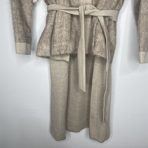 Vintage 1970’s Abe Schrader Wool Dress Suit Mohair Jacket Tan Belted NEW midi - Picture 3 of 10